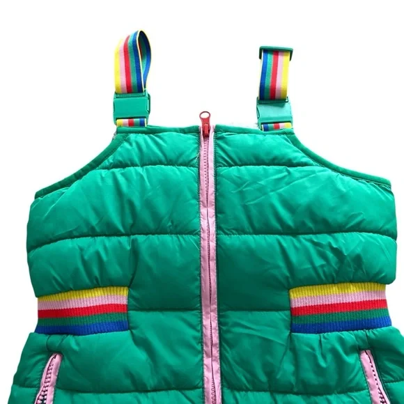 Mini Boden Green Overalls with Rainbow Accents - Picture 2 of 6